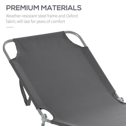 Folding Outdoor Lounge Chair, Portable Reclining Beach Lounger with Breathable Mesh Fabric, Sun Lounge Bed Camping Cot f