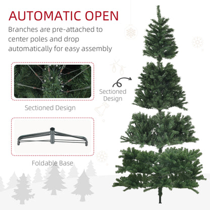 9ft Artificial Christmas Trees with 2132 Branch Tips, Auto Open and Steel Base, Green