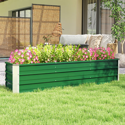 6' x 1.5' x 1.3' Galvanized Raised Garden Bed, Elevated Large Metal Planter Box w/ Install Gloves for Backyard, Patio to