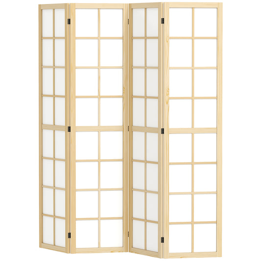 4 Panel Room Divider, 5.6 ft Folding Wall Divider Room Partition for Home Office, Bedroom, Living Room
