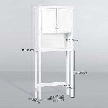 Over the Toilet Storage, Bathroom Cabinets Over Toilet, Cabinet Above Toilet with Doors and Shelves