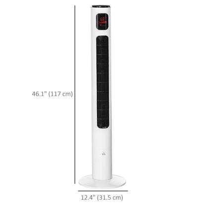 Freestanding Tower Fan Cooling for Home Bedroom with Oscillating, 3 Speed, 12h Timer, LED Sensor Panel, Remote Controlle