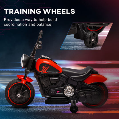 VarietyKart 6V Kids Motorcycle with Training Wheels, Foot Pedal, Headlight, Music, Forward/Reverse, Single-Button Start,