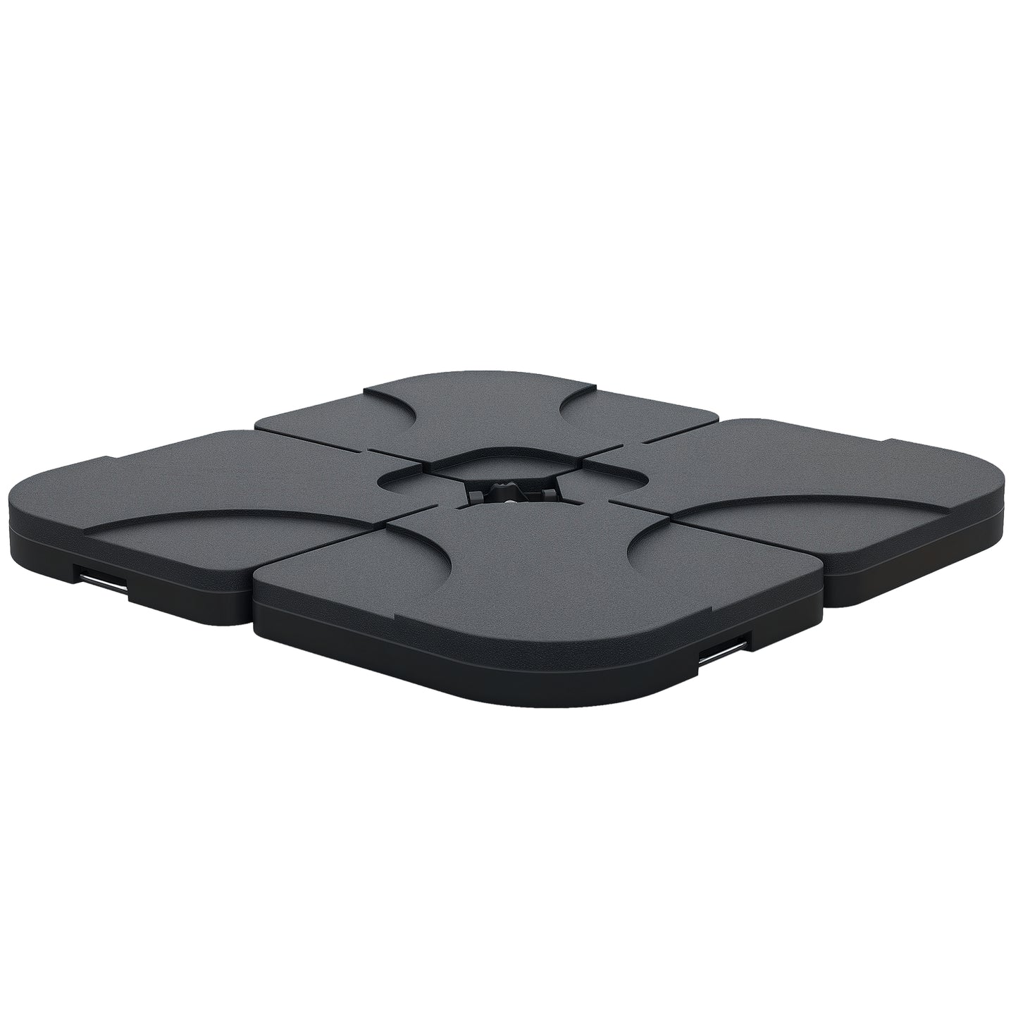 4pc Portable Umbrella Base Weights Garden Parasol Base Outdoor Patio Umbrella Stand Holder Weights, Black