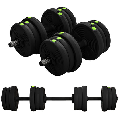 Soozier 44LBS 2-in-1 Adjustable Barbell & Dumbbells Set, Weights Set with Non-slip Handles for Men and Women Home Gym Tr