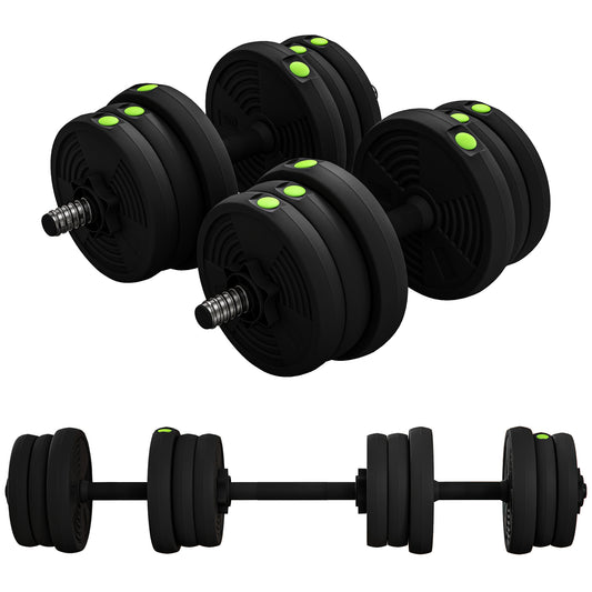 Soozier 44LBS 2-in-1 Adjustable Barbell & Dumbbells Set, Weights Set with Non-slip Handles for Men and Women Home Gym Tr