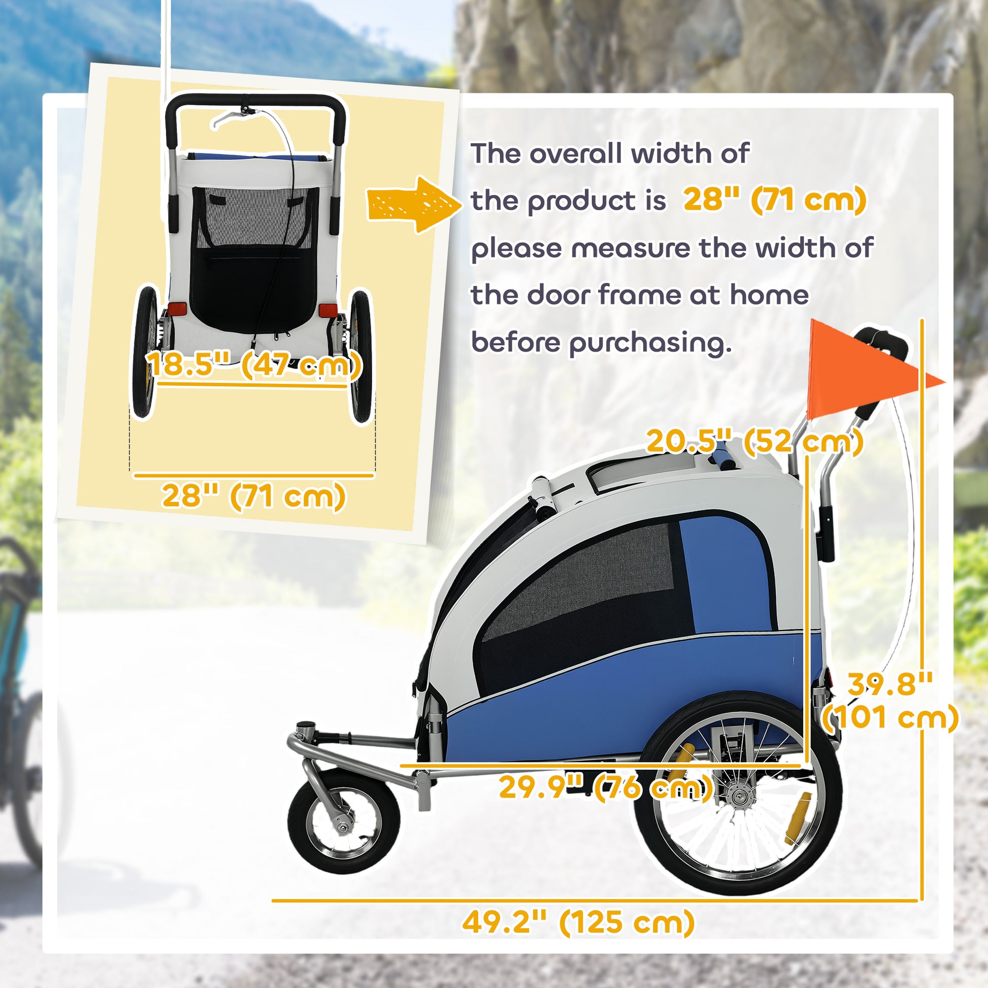 VarietyKart 2 in 1 Dog Bike Trailer, Foldable Pet Stroller, Dog Bicycle Trailer w/ Suspension, Universal Bicycle Coupler