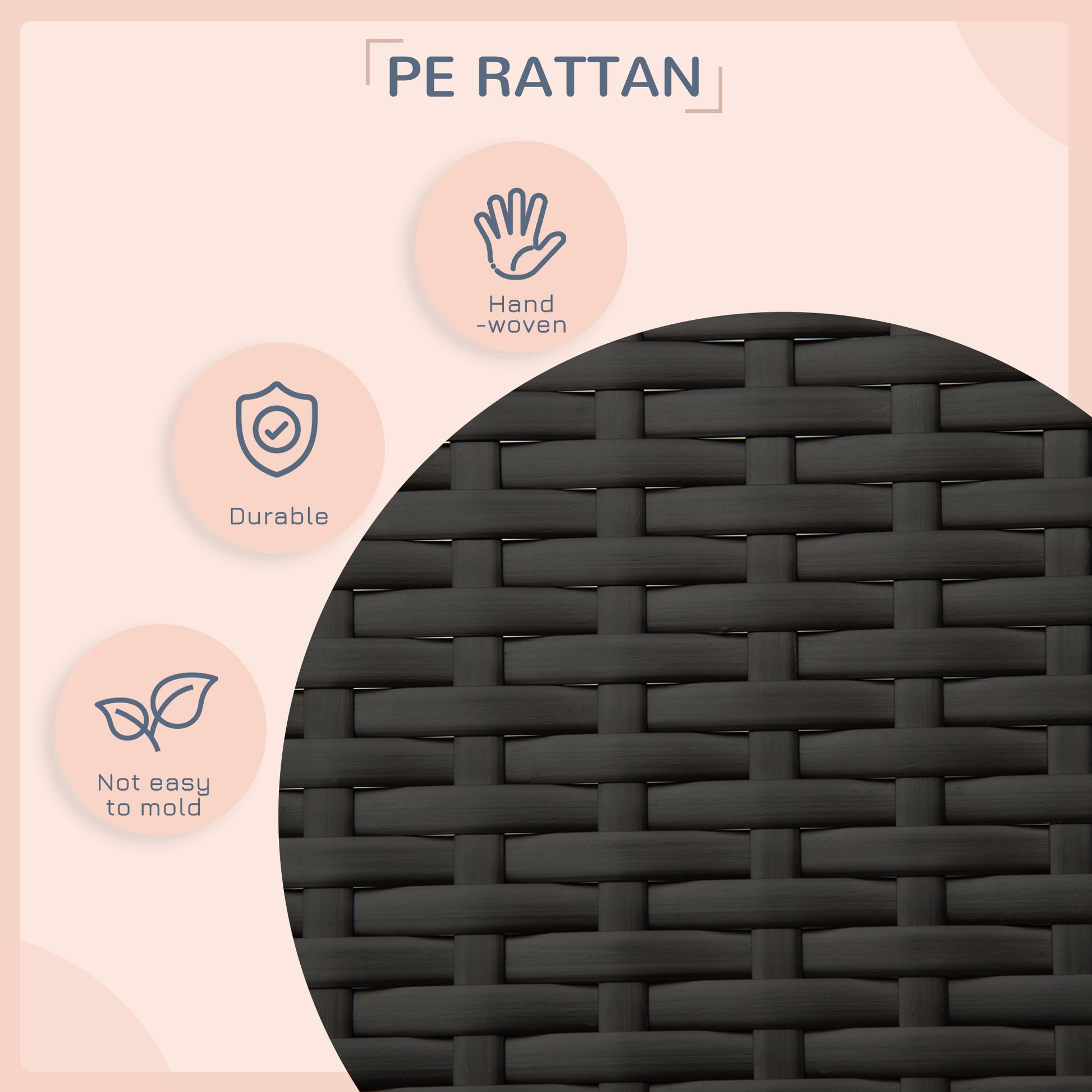Elevated Rattan Dog House Outdoor with Canopy, Wicker Dog Bed with Water-Resistant Cushion, for Small and Medium Dogs Cr