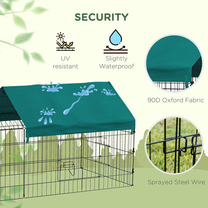 73" Small Animal Cage with Roof, Indoor/Outdoor Use,  for Chicken, Rabbits, Chinchillas, Green