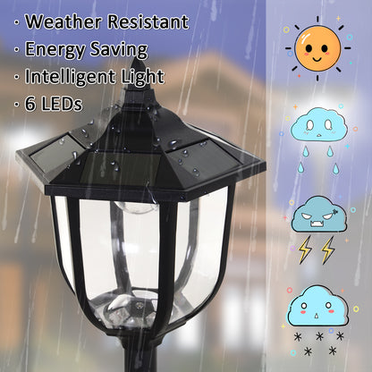 Solar Torch Lights Outdoor Garden Lighting 6 LED Water-Resist Auto On/Off 6 Hours