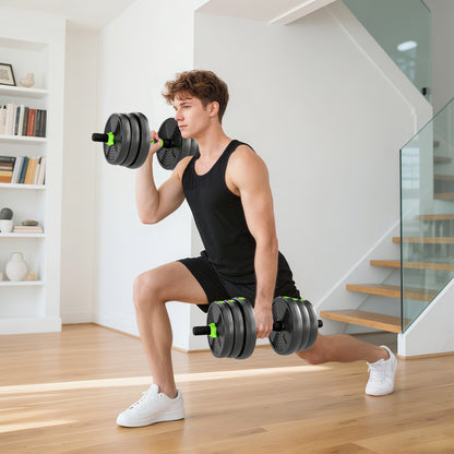 Soozier Adjustable Dumbbell Set, 3 in 1 Weights Dumbbells Set for Home Gym, 55lb Free Weights with Connector and Non-Sli