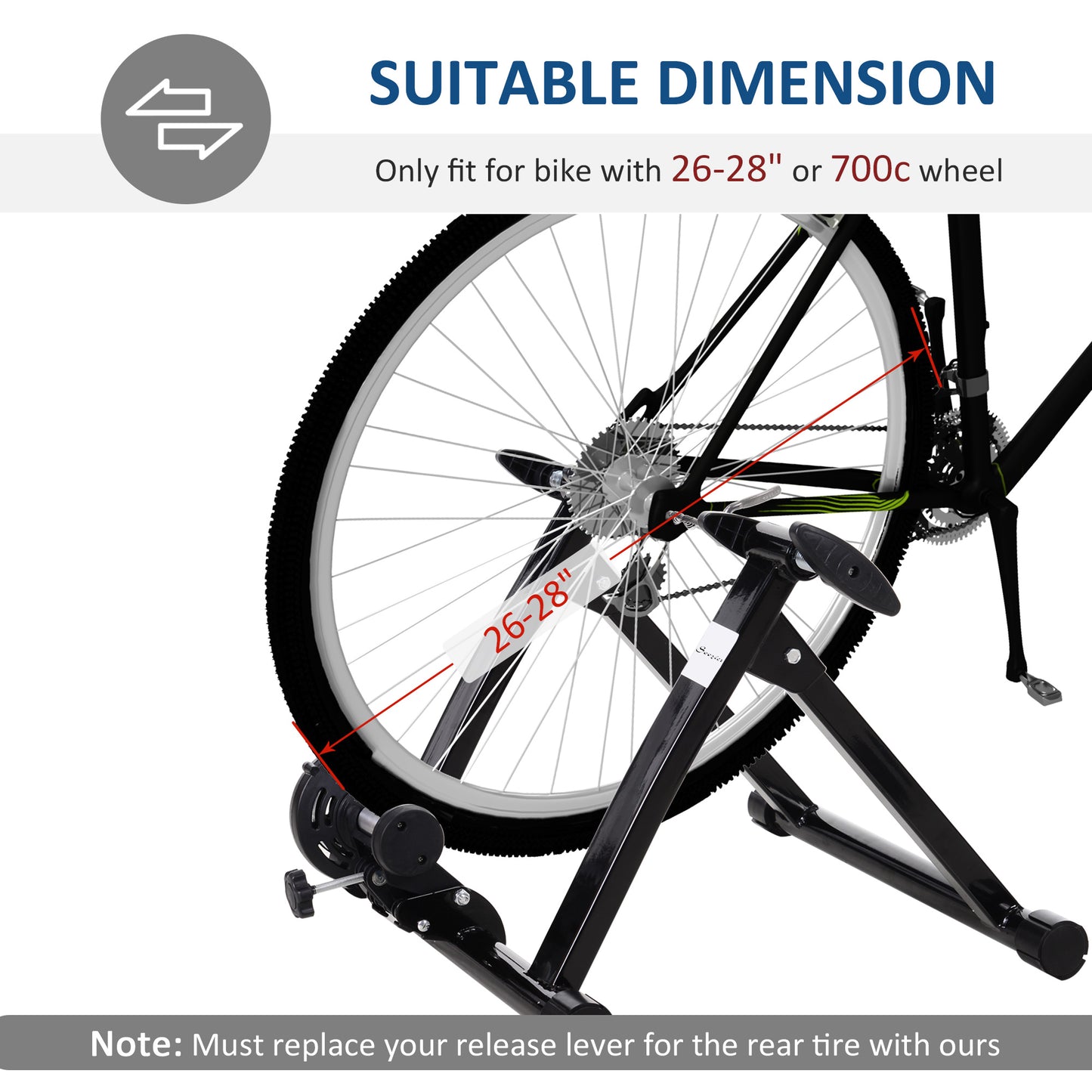 Soozier Foldable Indoor Bike Trainer, Stationary Bicycle Stand for Riding Exercise, 26-28" & 700C Wheels, Quick Release 