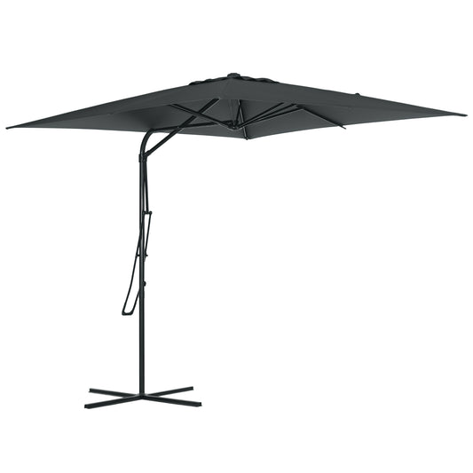 8FT Cantilever Patio Umbrella, Offset Patio Umbrella with Cross Base for Deck, Backyard, Pool and Garden, Hanging Umbrel