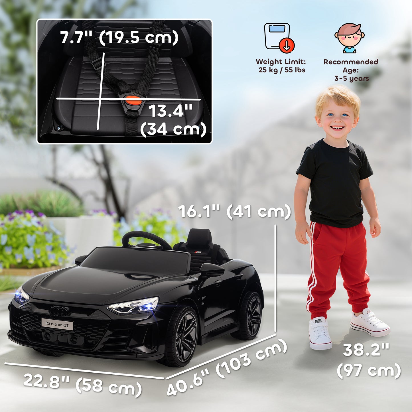 VarietyKart Ride-On Toy On Car with Remote Control, 12V 3.1 MPH Electric Ride for Kids w/ Suspension System, Horn Honkin