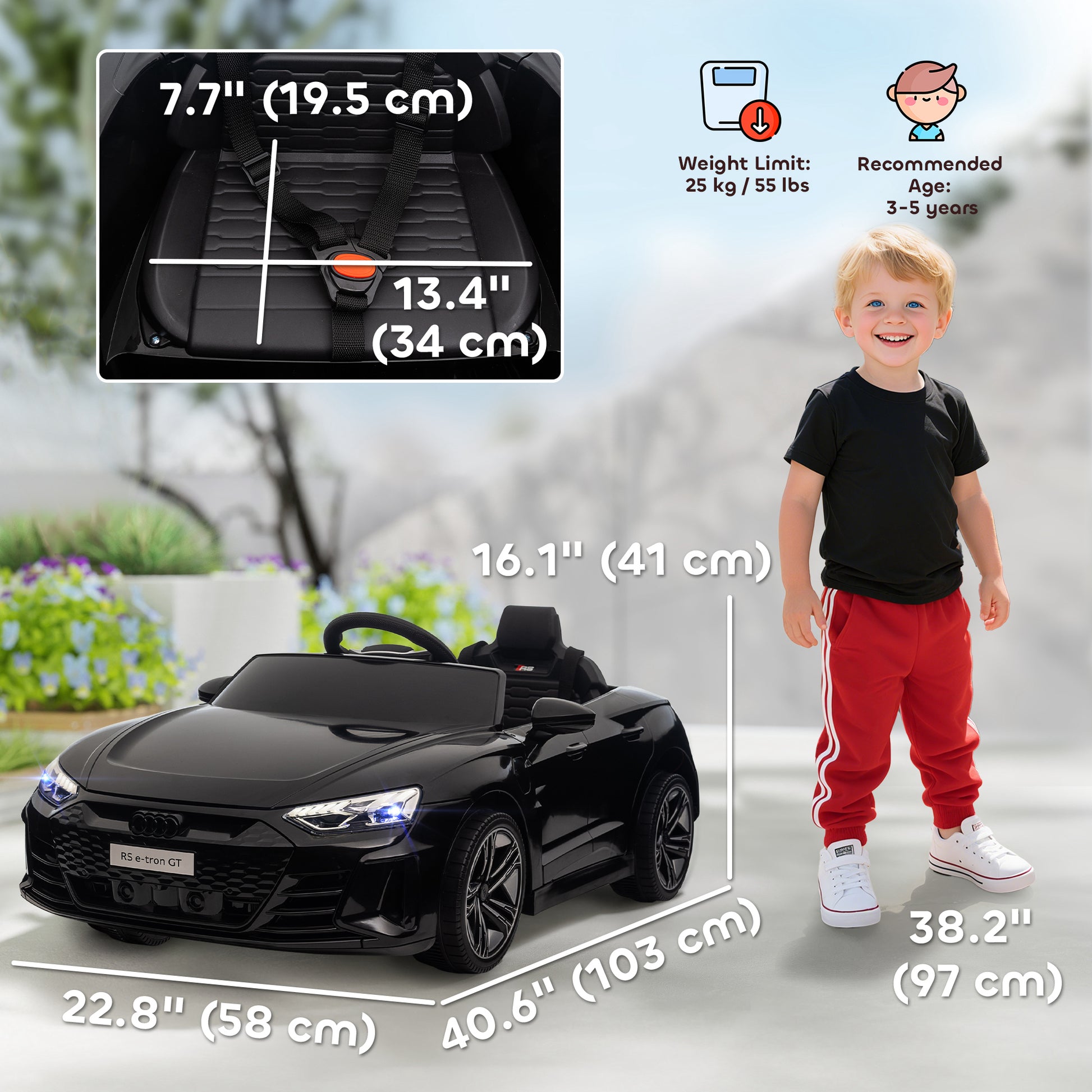 VarietyKart Ride-On Toy On Car with Remote Control, 12V 3.1 MPH Electric Ride for Kids w/ Suspension System, Horn Honkin