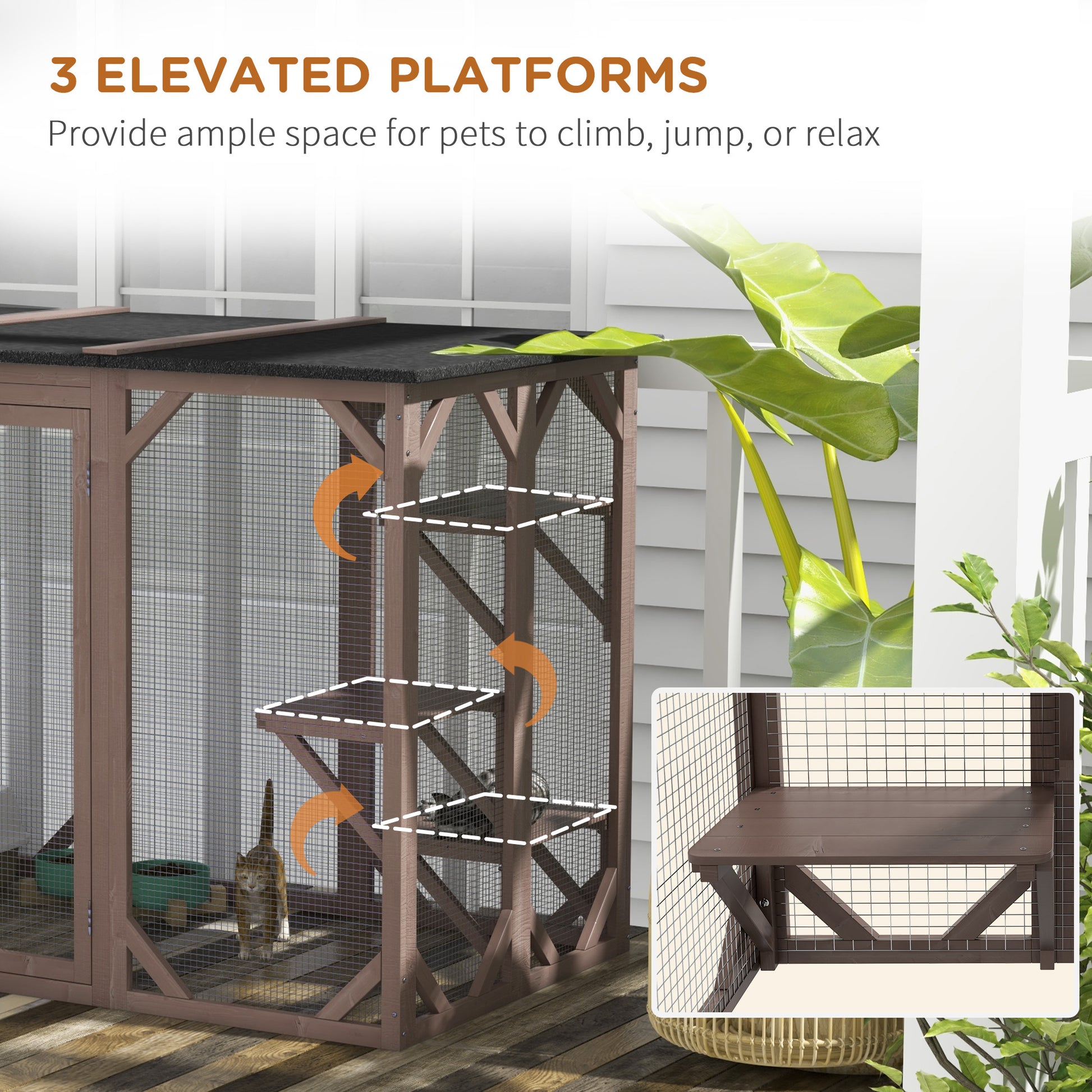 71"L Catio Outdoor Cat Enclosure, Indoor Cat Cage, Pet House, Small Animal Hutch for 1-2 Rabbit, Kitten, Kitty Crate Ken