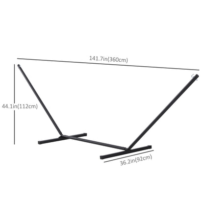 11.8'L Hammock Stand Extra Long Heavy Duty Straight Pole Day Bed Swing Metal Frame Simple Set Up Garden Outdoor Camping 