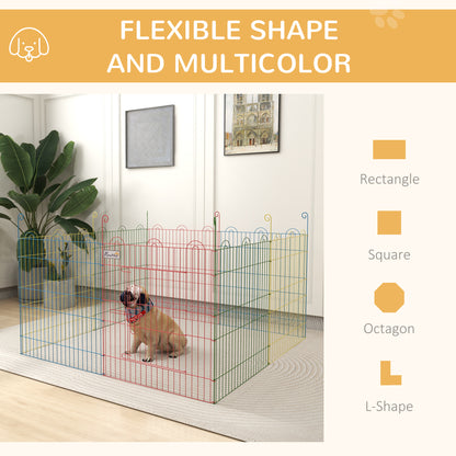 Metal Pet Playpen Portable Octagon Dog Exercise Fence Multi-colored