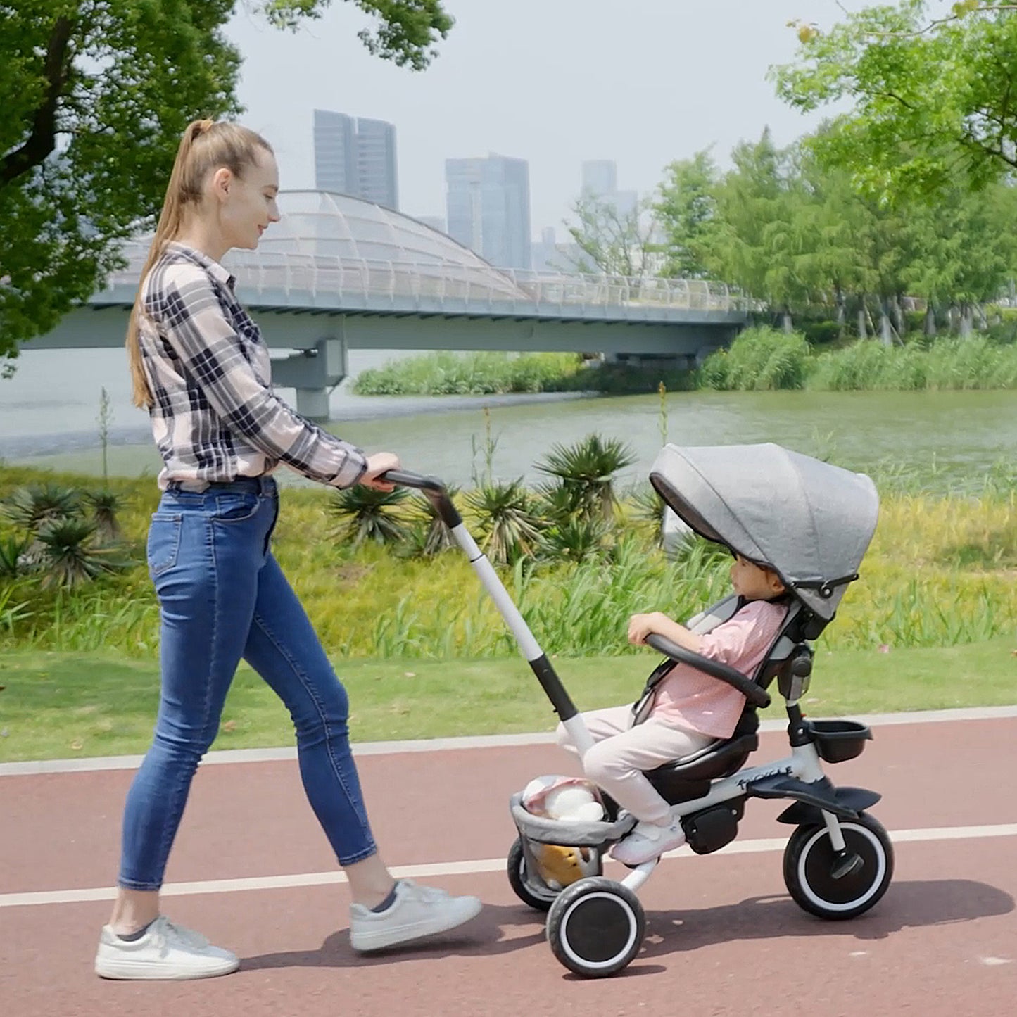 VarietyKart Tricycle for Toddler 6-in-1 Kids Trike, Foldable Converts Stroller to Baby Push Bike, Adjustable Backrest wi