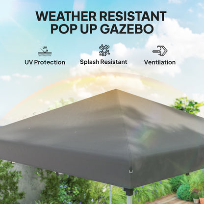 10' x 10' Pop Up Canopy with Sidewalls, Roller Bag, Height Adjustable Instant Tent for Outdoor, Garden, Patio, Grey