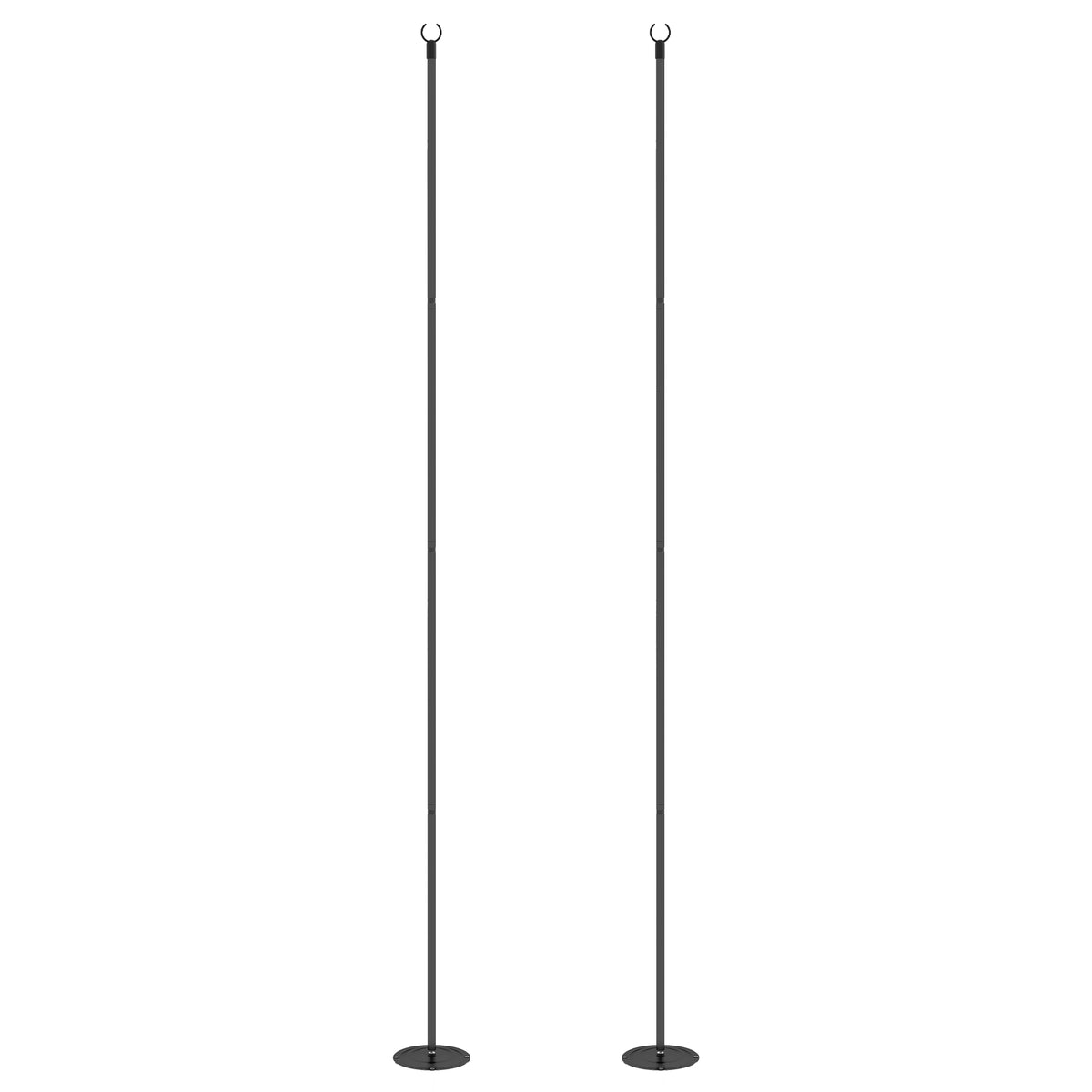 2 Pack of 10' String Light Poles, Steel Hanging Lighting Stand for Patio, Backyard, Deck, Wedding, Party, Black