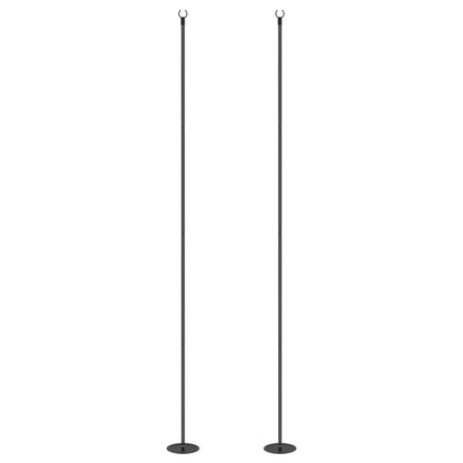 2 Pack of 10' String Light Poles, Steel Hanging Lighting Stand for Patio, Backyard, Deck, Wedding, Party, Black