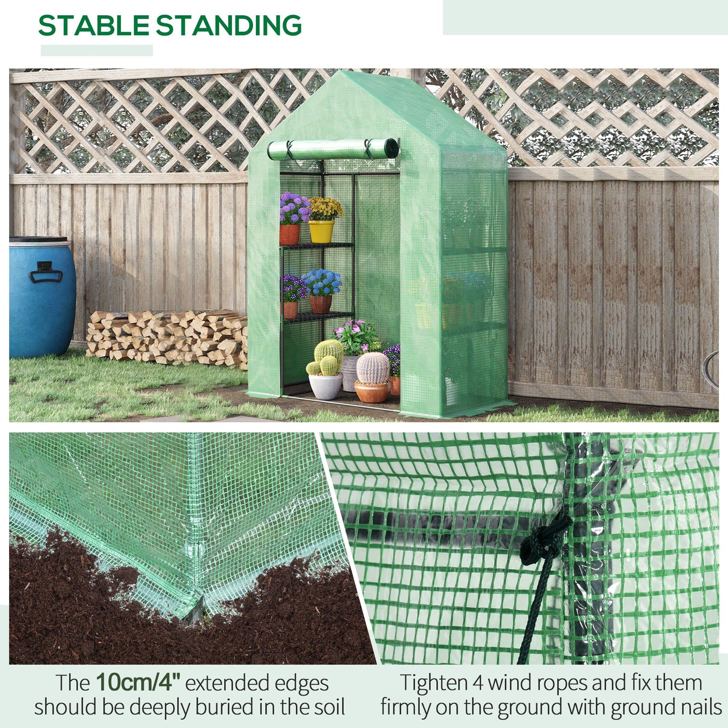 55" x 28" x 75" Walk-in Greenhouse Portable Garden Plant Flower Seed Warm House with 4 Shelves Outdoor Plant Growth Hot 