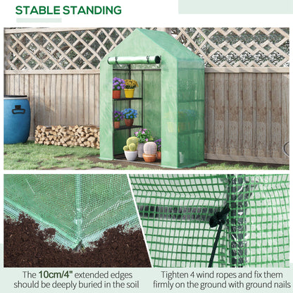 55" x 28" x 75" Walk-in Greenhouse Portable Garden Plant Flower Seed Warm House with 4 Shelves Outdoor Plant Growth Hot 