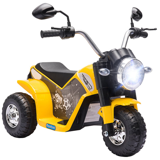 VarietyKart Kids Electric Motorcycle 6V Battery Powered Ride-On Dirt Bike 3-Wheels Motorbike Yellow