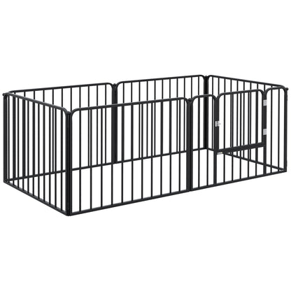 Dog Fence Outdoor 6 Panels 24" Height Indoor Steel Pet Exercise Pen DIY Design for Small Dogs