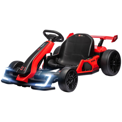 VarietyKart 24V Electric Go Kart, Battery Powered Kids Drift Kart with Adjustable Seat, Seat Belt, Horn, Music, Light, R