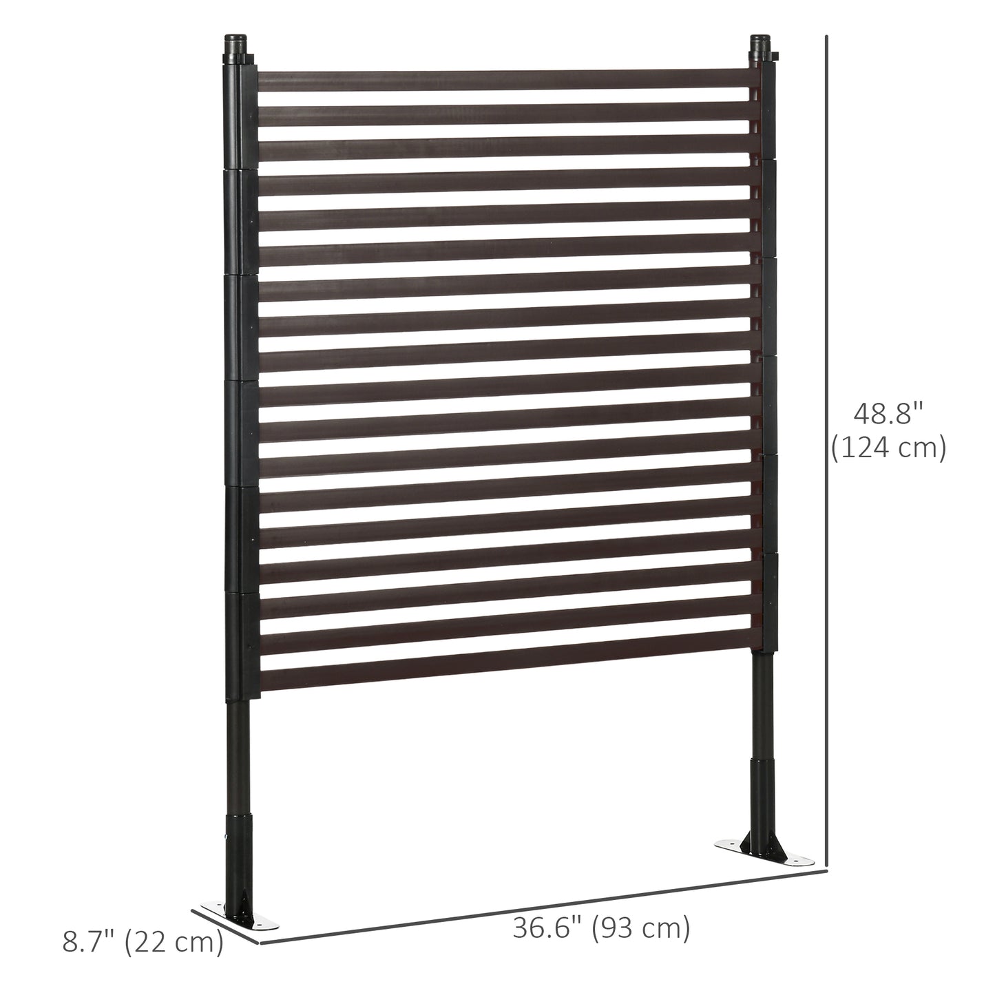 4 FT Outdoor Privacy Screen with 2 Standing Ways for Hard & Soft Ground, Decorative Outdoor Divider, Metal Animal Barrie