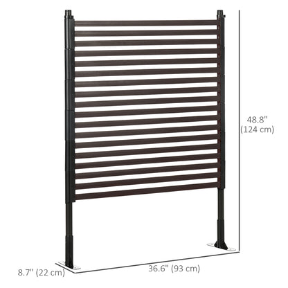 4 FT Outdoor Privacy Screen with 2 Standing Ways for Hard & Soft Ground, Decorative Outdoor Divider, Metal Animal Barrie