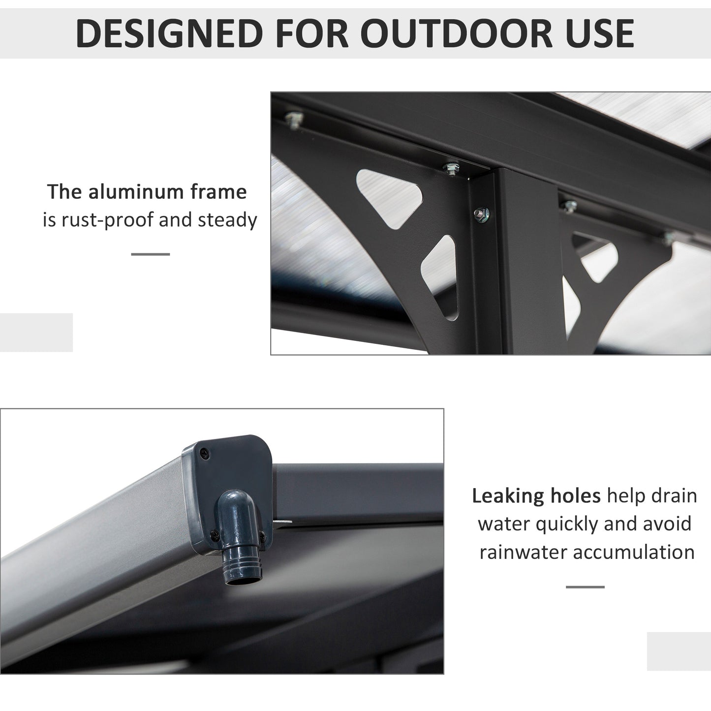 10' x 10' Outdoor Hardtop Pergola Gazebo with Adjustable Height, Aluminum Pergola with Polycarbonate Roof, UV Protection