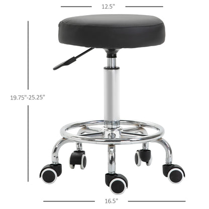 Adjustable Swivel Salon Stool Hydraulic PU Barber Rolling Massage Tattoo Chair Bar Beauty SPA Seat, Black