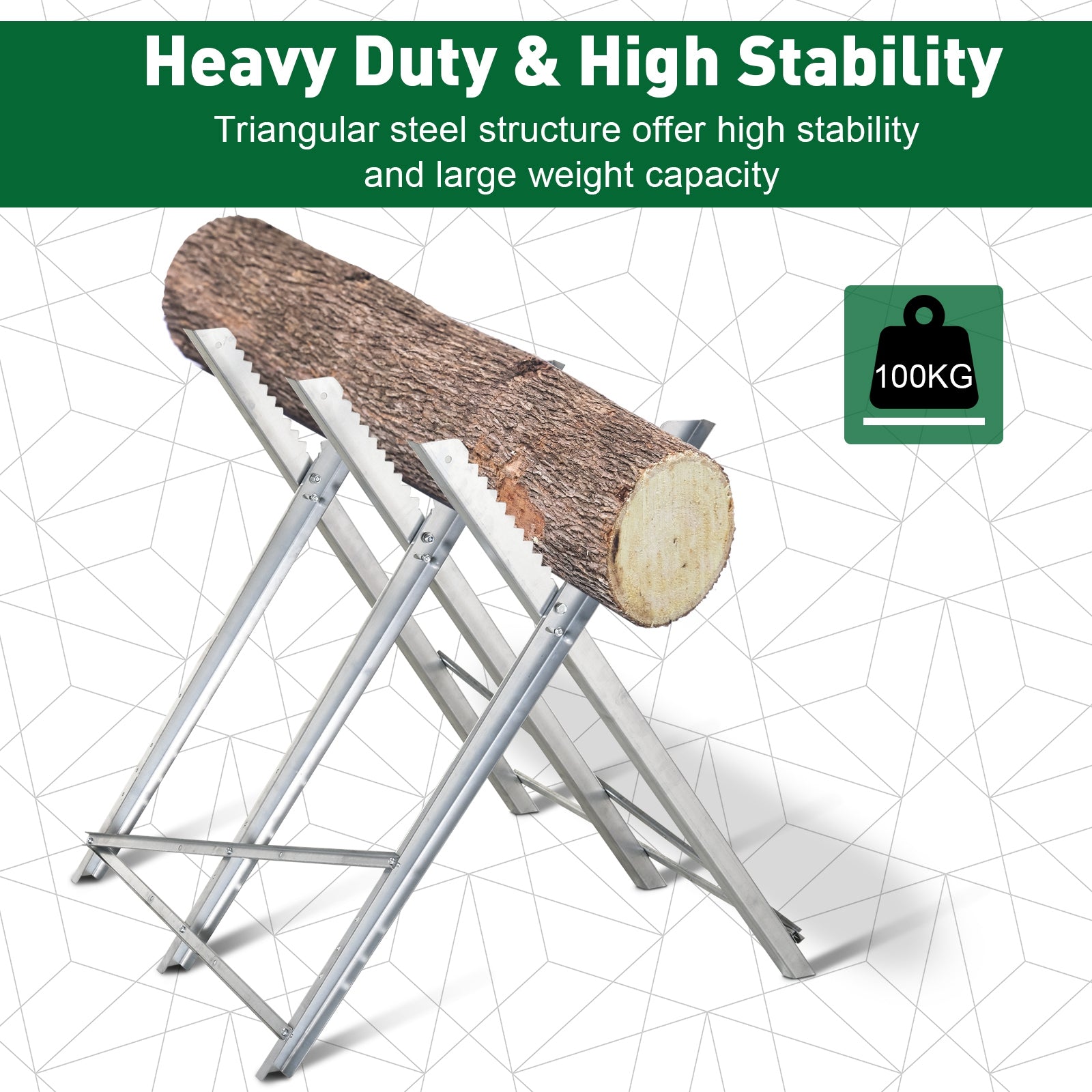 Portable Sawhorse Heavy Duty Cutting Stand Steel Adjustable Work Support, Foldable Sawhorse Stand 220 lbs Weight Capacit