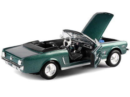 1964 1/2 Ford Mustang Convertible Green Metallic 1/24 Diecast Model Car by Motormax