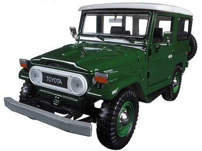 Toyota FJ40 Dark Green with White Top 1/24 Diecast Model Car by Motormax
