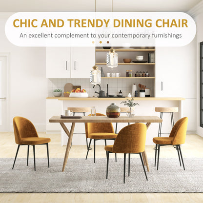 Modern Dining Chairs, Mid-Back Velvet-touch Upholstery Side Chair, Table Chair for Living Room, Dining Room, Yellow, Set