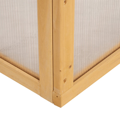 Wooden Cold Frame Greenhouse Garden Portable Raised Planter with Openable Top for Indoor, Outdoor, Flowers, Vegetables, 
