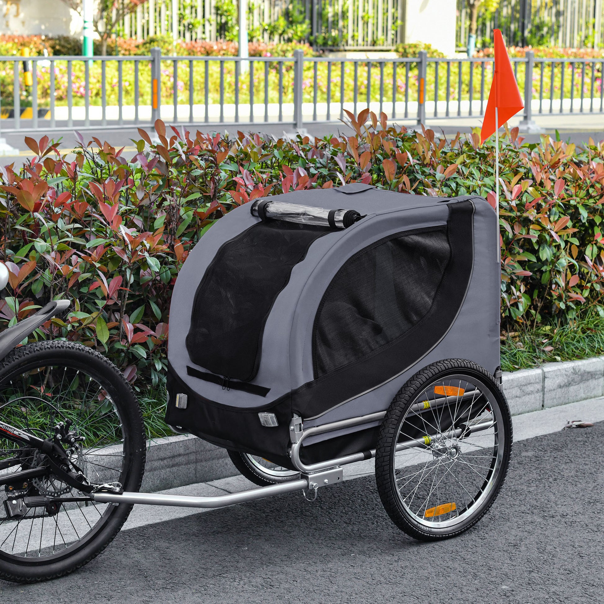 Dog Bike Trailer, Pet Cart, Bicycle Wagon, Travel Cargo, Carrier Attachment with Hitch, Foldable for Travelling, for Sma