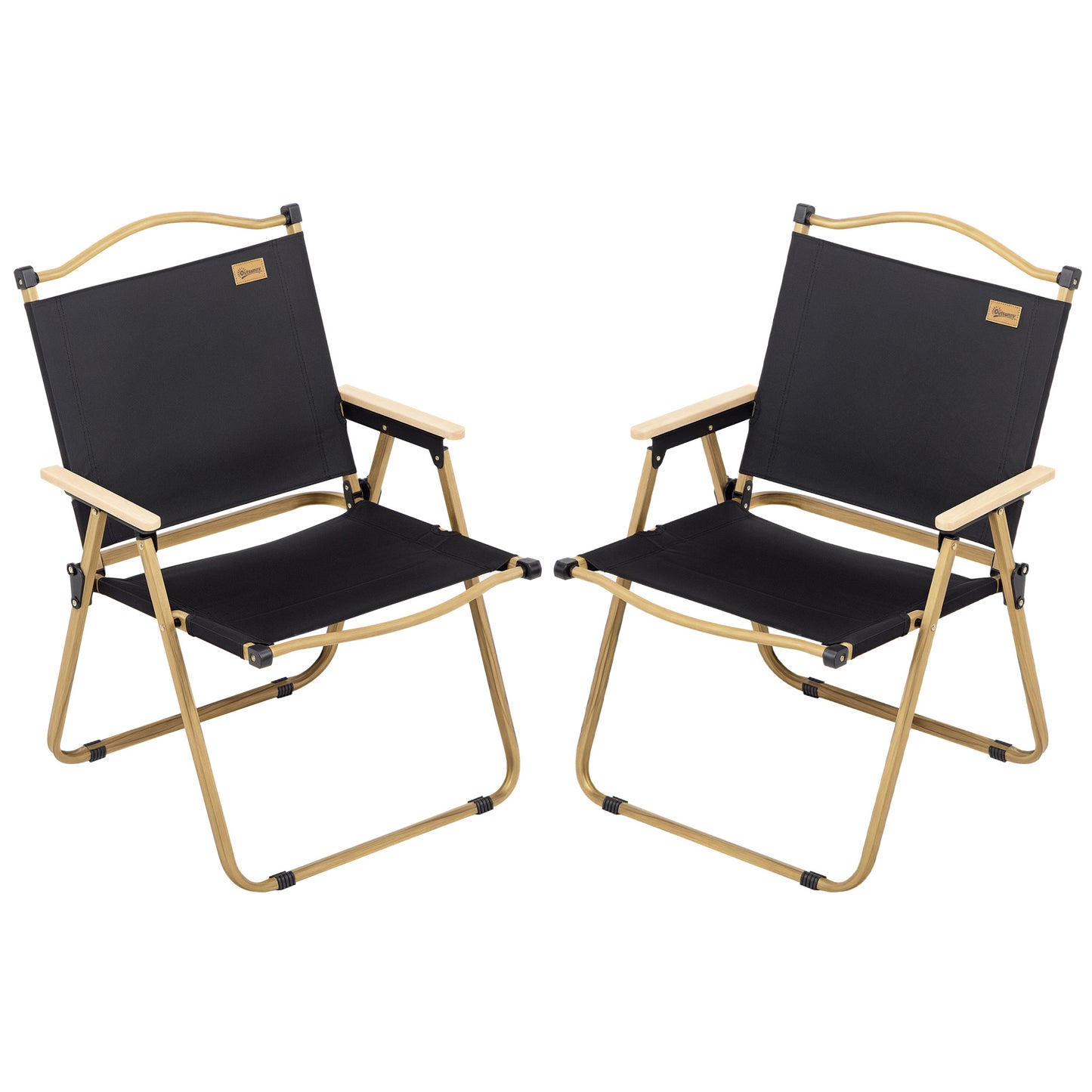 Set of 2 Camping Chair, Lightweight Folding Chair, Portable Armchairs, Excellent for Festivals, Fishing, Beach and Hikin