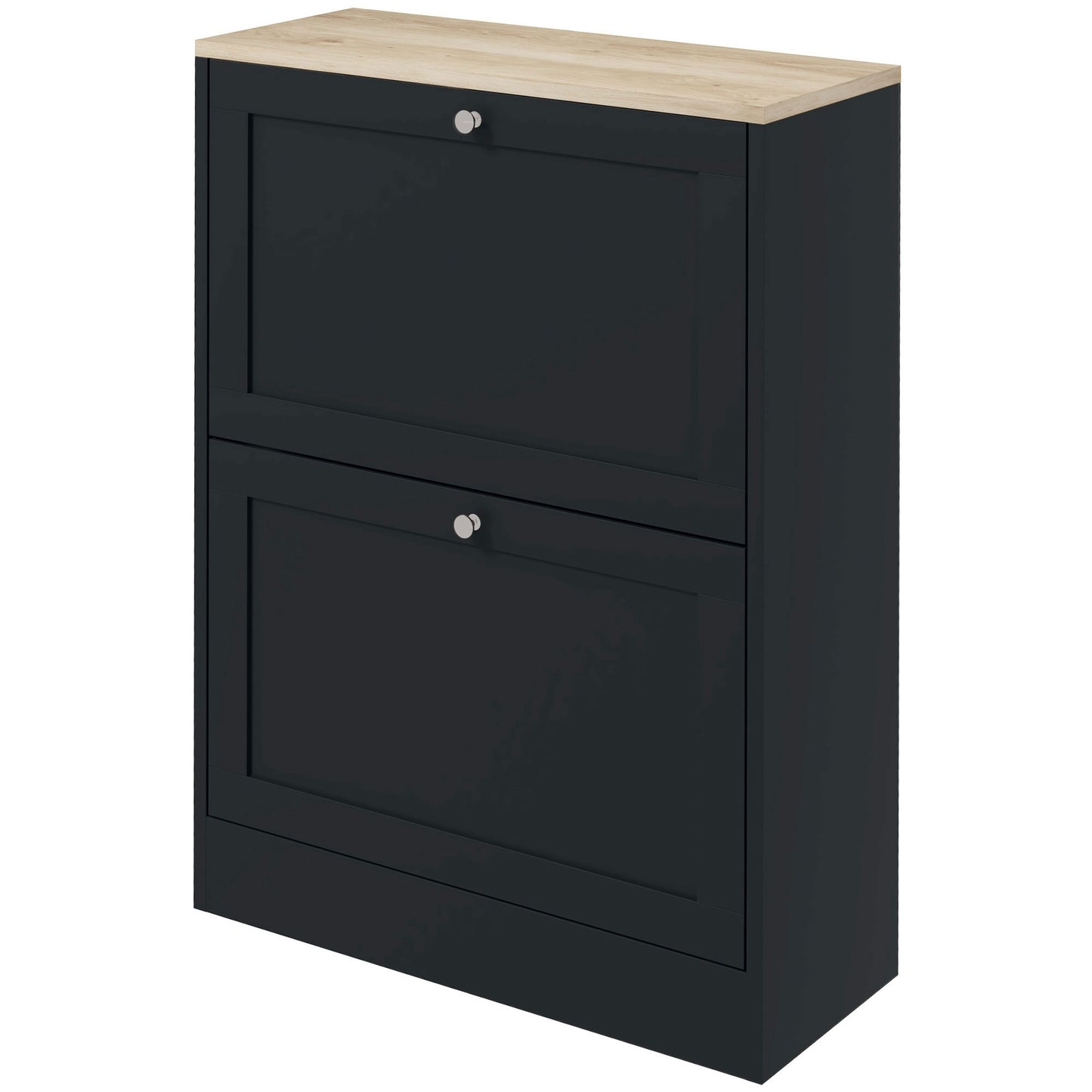 Slim Shoe Storage Cabinet, Modern Shoe Cabinet with 2 Flip Drawers and Adjustable Shelves for 8-12 Pairs, Black