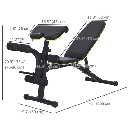 Soozier Adjustable Weight Bench, Sit Up Dumbbell Bench, Multi-Functional Purpose Hyper Extension Workout Bench with Adju