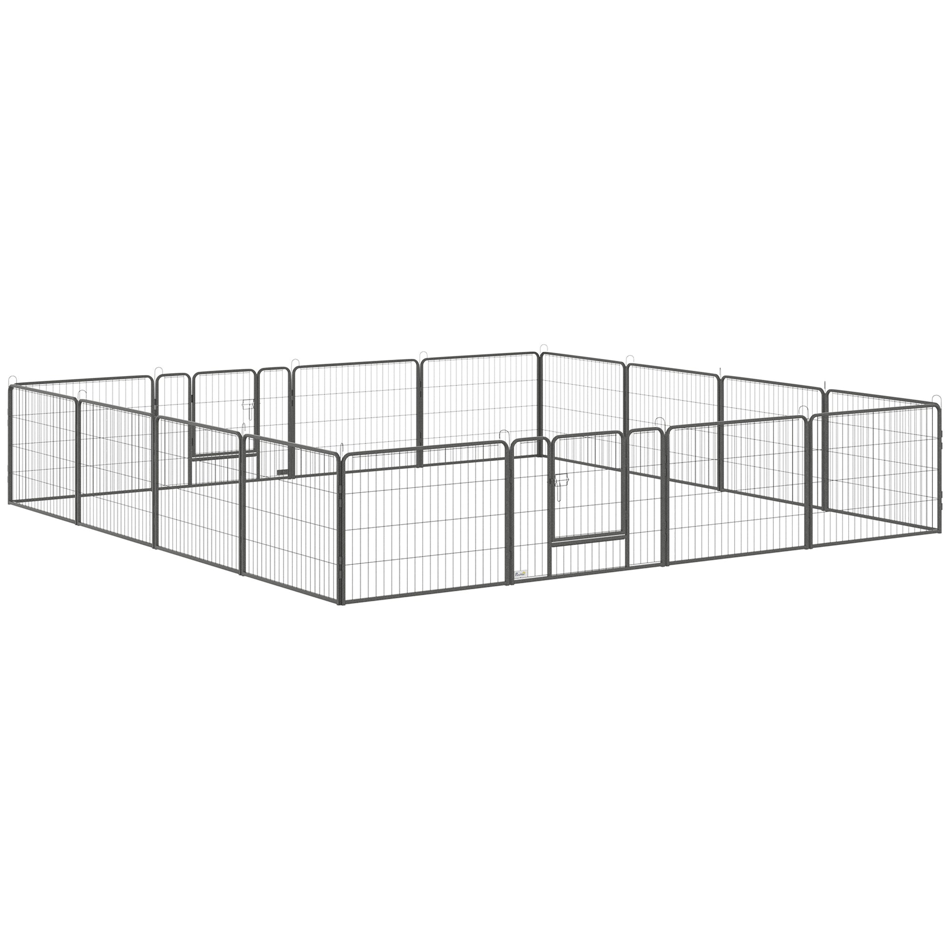 Heavy Duty Dog Playpen, 16 Panels Pet Playpen Dog Fence, Portable Puppy Exercise Pen, with 2 Doors Locking Latch, Outdoo