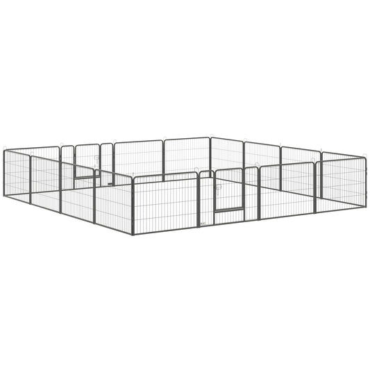 Heavy Duty Dog Playpen, 16 Panels Pet Playpen Dog Fence, Portable Puppy Exercise Pen, with 2 Doors Locking Latch, Outdoo