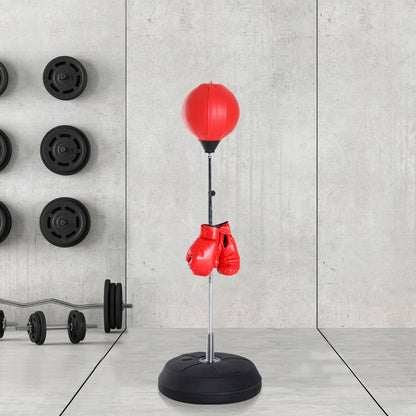 Soozier Boxing Bag with Stand, Freestanding Punching Bag with 49.6"-56.7" Adjustable Height, Fillable Base, Air Pump and
