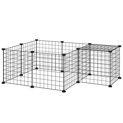 Pet Playpen, DIY Cage House for Small Animals, Guinea Pigs, Hedgehogs, Black