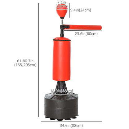 Soozier Freestanding Boxing Punch Bag Stand with 360° Rotating Flexible Arm, Speed Ball, Waterable and Sandable Base, Re