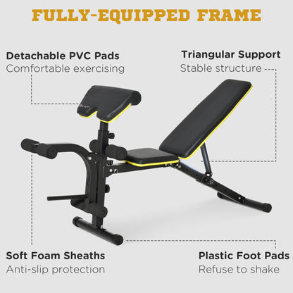 Soozier Adjustable Weight Bench, Sit Up Dumbbell Bench, Multi-Functional Purpose Hyper Extension Workout Bench with Adju